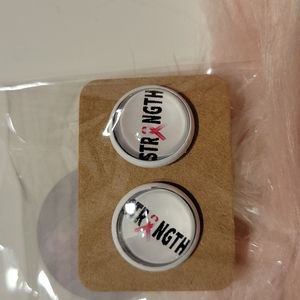 SALE! Breast Cancer Awareness Earrings "Strength"